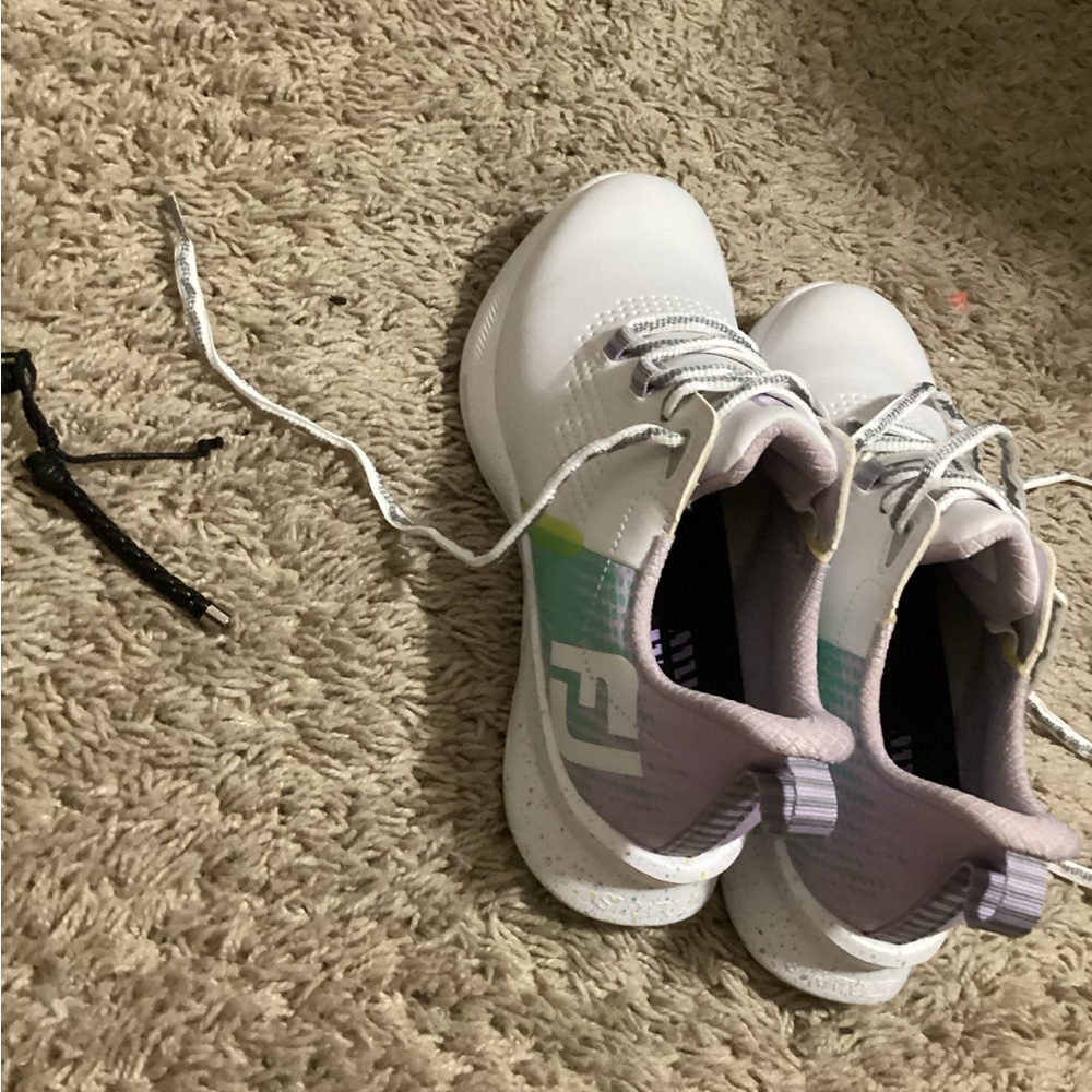 FootJoy Women's White and Green Sneakers